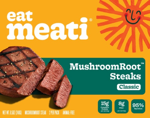 eat Meati® MushroomRoot™ Classic Steaks Perspective: front