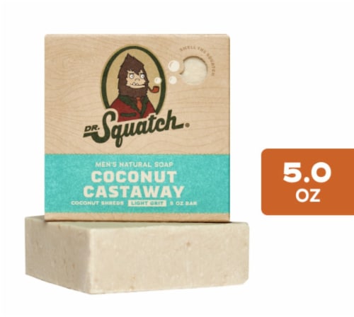 Dr. Squatch® Coconut Castaway Men's Natural Soap Bar Perspective: front