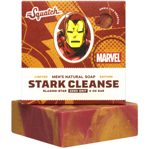 Dr. Squatch® Marvel Bar Soap Stark Cleanse Perspective: front