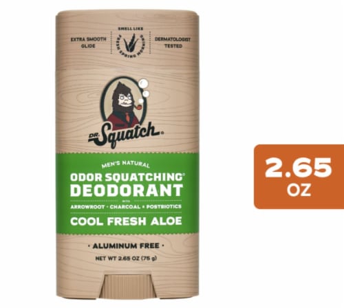 Dr. Squatch® Cool Fresh Aloe Men's Natural Deodorant Stick Perspective: front