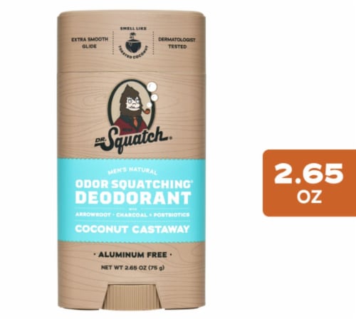 Dr. Squatch® Coconut Castaway Aluminum Free Men's Deodorant, 2.65