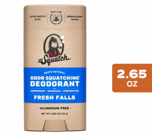 Dr. Squatch® Men's Deodorant Stick Fresh Falls Aluminum Free Perspective: front