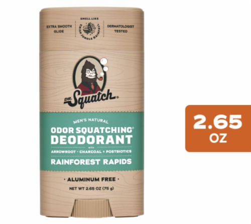 Dr. Squatch® Men's Natural Odor Squatching® Rainforest Rapids Deodorant Stick Perspective: front