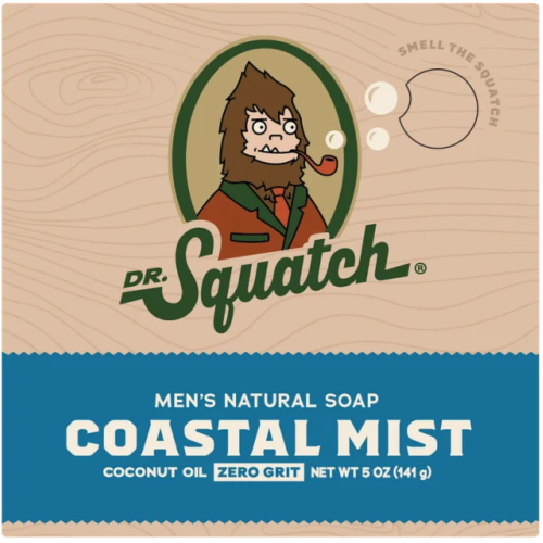 Dr. Squatch Bar Soap Coastal Mist Scent Perspective: front