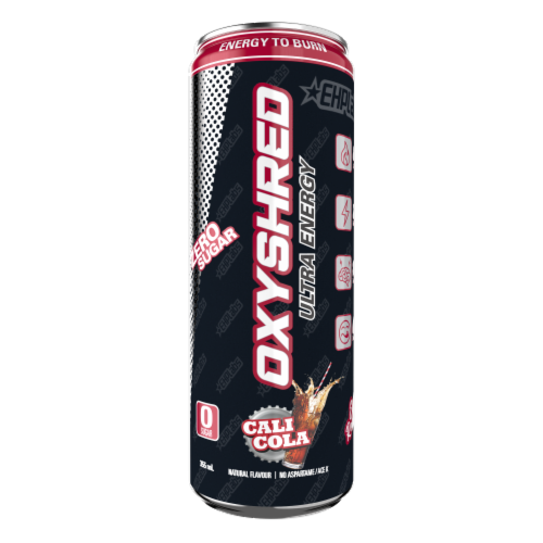 OxyShred Ultra Energy Cali Cola Energy Drink Can Perspective: front