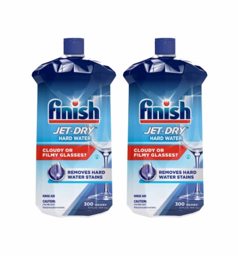 Finish Jet Dry Rinse Aid - Liquid Hardwater Protection - 32 oz (Pack of 2) Perspective: front