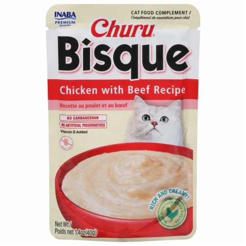 Inaba Churu Chicken With Beef Bisque Wet Cat Food Perspective: front