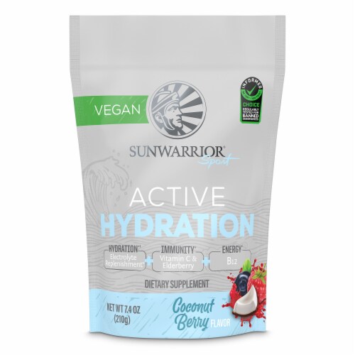 Sunwarrior Coconut Berry Active Hydration Dietary Supplement Perspective: front