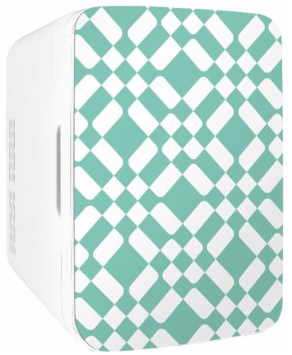Cooluli Infinity 10 Liter Portable Compact Mini Fridge - Green Checkered Print Perspective: front