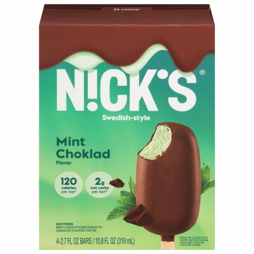 Nick's Mint Choklad Coated Ice Cream Perspective: front