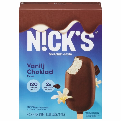 Nick's Vanilla Chocolate Coated Ice Cream Perspective: front