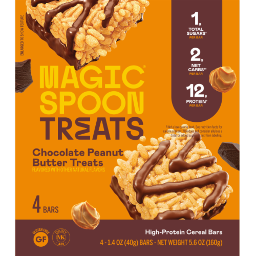 Magic Spoon® High-Protein Gluten-Free Chocolate Peanut Butter Cereal Treat Bars Perspective: front