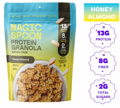 Magic Spoon® Grain-Free Honey Almond Protein Granola Perspective: front