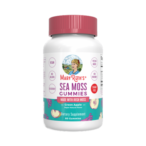 MaryRuth's Sea Moss Gummies Green Apple - 60 Gummies Perspective: front