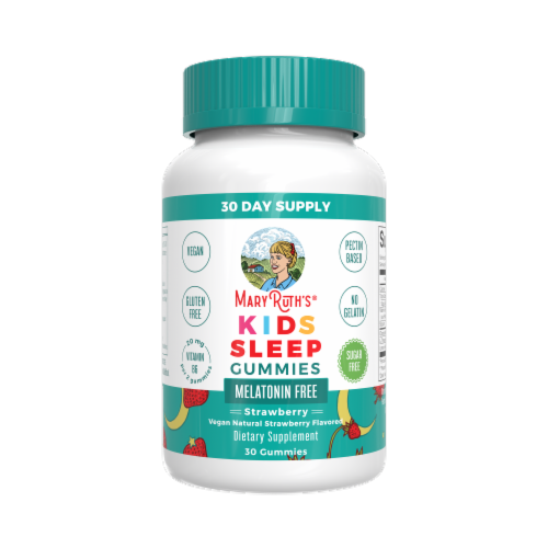 MaryRuth's® Kids Sugar Free Sleep Melatonin Free Strawberry Flavored Gummies Perspective: front