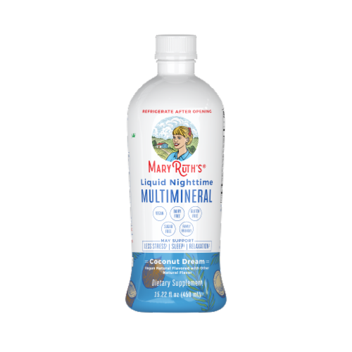 MaryRuth's® Coconut Dream Liquid Nighttime Multimineral Dietary Supplement Perspective: front