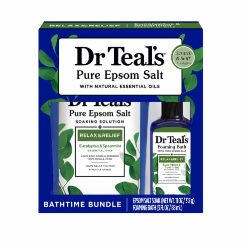 Dr Teal's® Relax & Relief Eucalyptus & Spearmint Bathtime Bundle Perspective: front