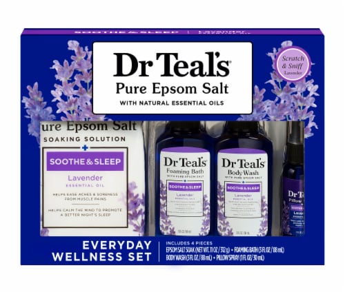 Dr Teal's® Soothe & Sleep Lavender Everyday Wellness Set Perspective: front