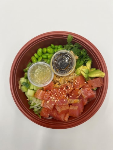 Wabisan Asian Foods Kosher Poke Seared Tuna Perspective: front