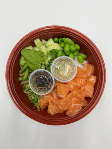 Wabisan Asian Foods Poke Salmon Perspective: front
