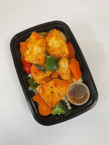 Wabisan Asian Foods Spicy Basil White Fish Sushi Perspective: front