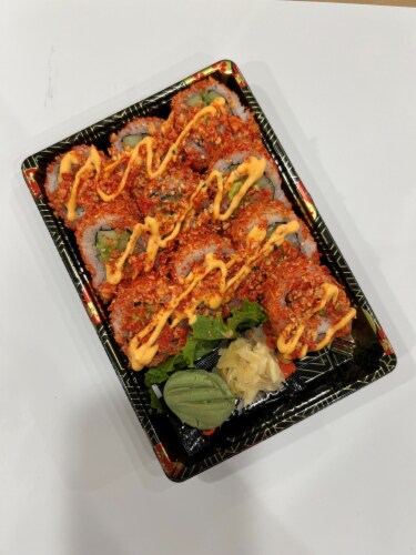 Wabisan Asian Foods Flamin' Hot Cheeto California Maki Sushi Perspective: front