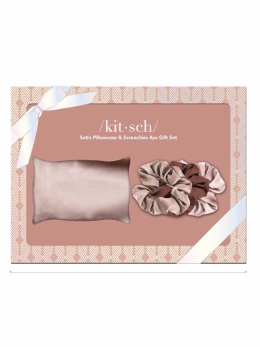 Kitsch Satin Pillowcase & Scrunchies Gift Set Perspective: front