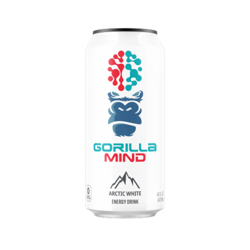Gorilla Mind® Arctic White Energy Drink Perspective: front