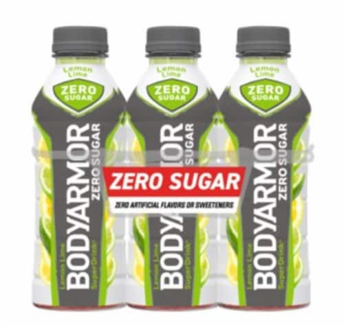 BODYARMOR Zero Sugar Lemon Lime Bottles Superdrink® Perspective: front