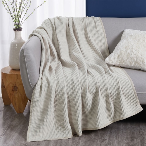 DOZ Waffle Blanket 50 Bamboo Viscose 50 Cotton Lightweight Ultra Soft Breathable Summer FULL QUEEN Baker s