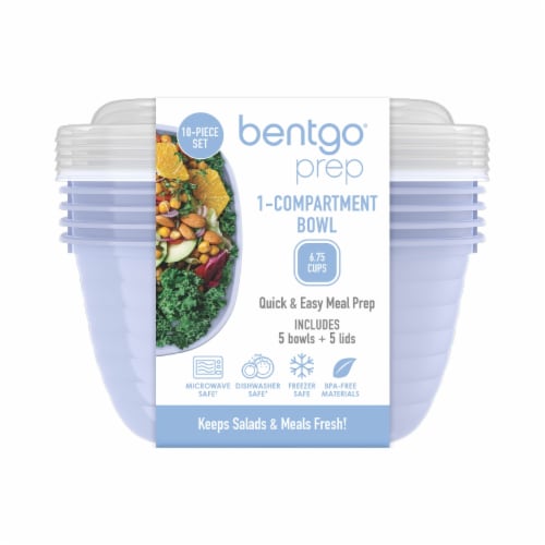 Bentgo® Prep Salad Container Set - Periwinkle Perspective: front