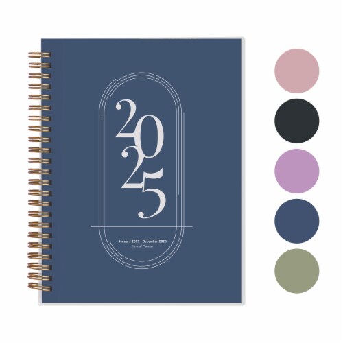 Rileys 2023 Weekly Planner - Annual Weekly & Monthly Agenda Planner (8x6", Midnight Blue) Perspective: front