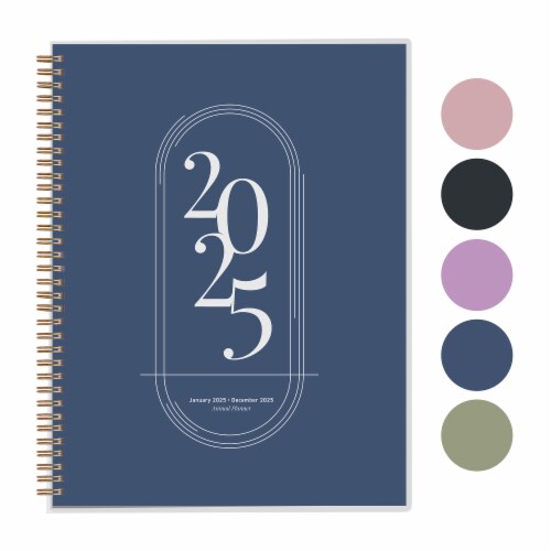Rileys 2023 Weekly Planner - Annual Weekly & Monthly Agenda Planner (8.5x11", Midnight Blue) Perspective: front