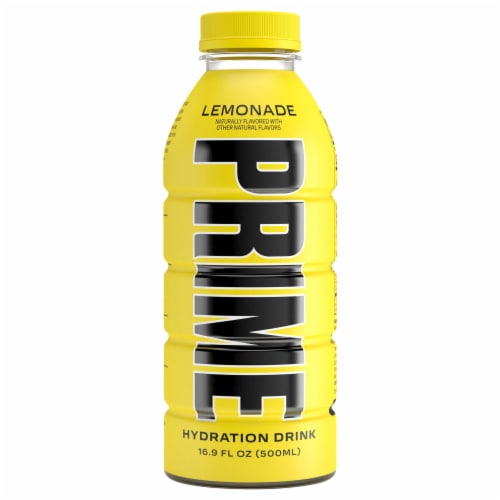 Prime Lemonade Sports Drink Bottle Perspective: front