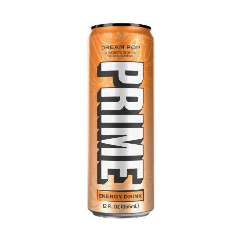 Prime Energy Dream Pop Energy Drink Single Can Perspective: front