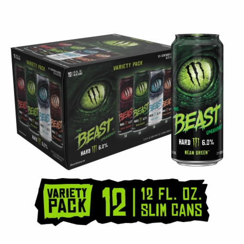Monster The Beast™ Unleashed Flavored Hard Beverage Variety Pack Perspective: front
