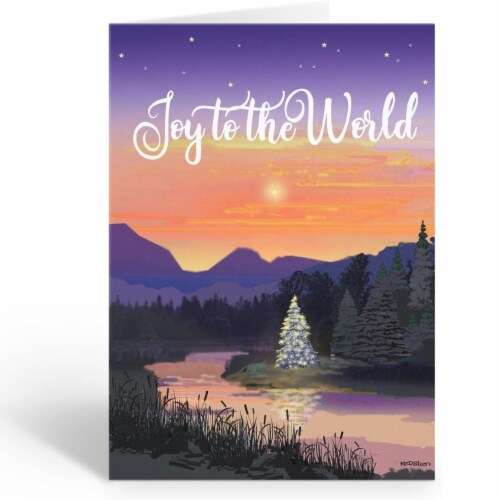 Stonehouse Collection Magical Christmas Tree By The River Holiday Card