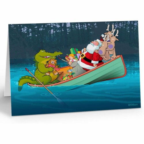 Alligator on Board Funny Christmas Card, Florida Christmas Cards, USA ...