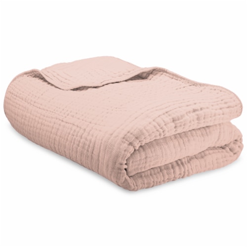 Muslin Blanket for Adults Extra Large King 108 x 90 Blush