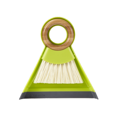 Full Circle Tiny Team Mini Brush and Dustpan - Green Perspective: front