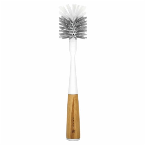 Full Circle® Clean Reach Replaceable Bottle Brush - White Perspective: front
