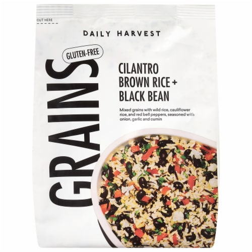 Daily Harvest Gluten-Free Cilantro Brown Rice + Black Bean Grains 16 oz Perspective: front