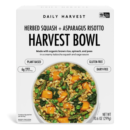 Daily Harvest Herbed Squash and Asparagus Risotto Harvest Bowl Perspective: front