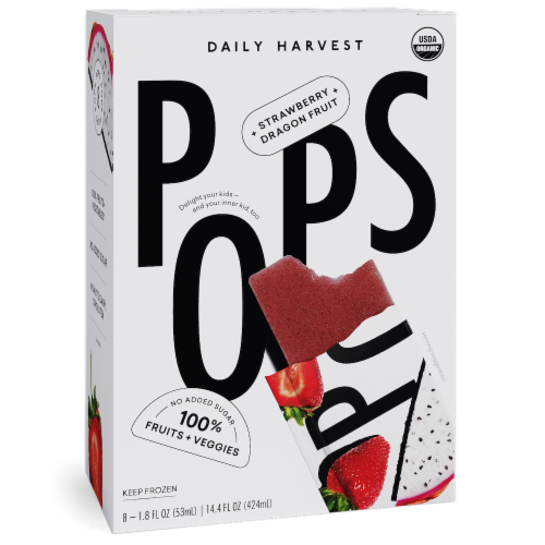 Daily Harvest Strawberry + Dragon Fruit Smoothie Pop Perspective: front