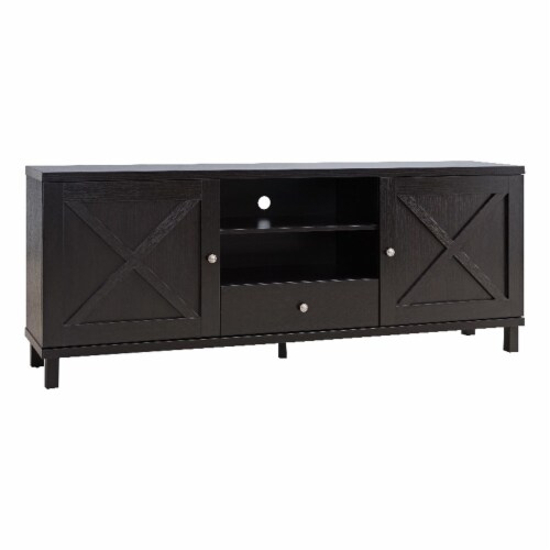 Smart Home Furniture 2Shelf Wood TV Stand for TVs up to 71 in Red
