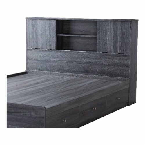 Smart Home Furniture 2 Shelf Wood Full Bookcase Headboard in