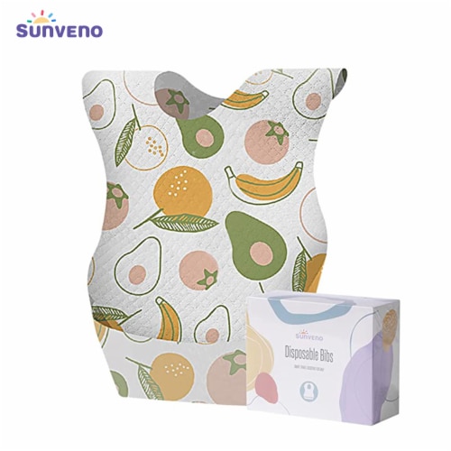 Sunveno Disposable Bibs with Food Catcher Pocket Perspective: front