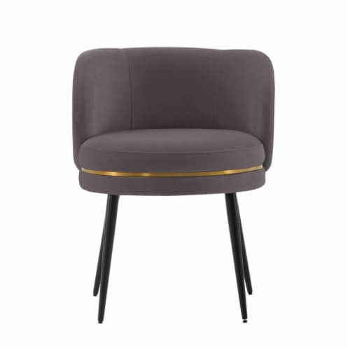 Manhattan Comfort Modern Kaya Pleated Velvet Dining Chair in Grey Manhattan Comfort Modern Kaya Pleated Velvet Dining Chair in Grey