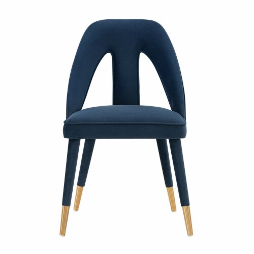 Manhattan Comfort Modern Neda Velvet Dining Chair in Midnight Blue Manhattan Comfort Modern Neda Velvet Dining Chair in Midnight Blue