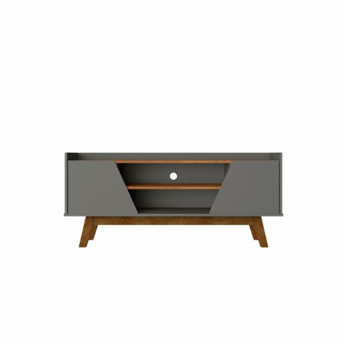 Manhattan Comfort Mid-Century Modern Marcus 53.14 TV Stand with Solid Wood Legs in Matte Black Manhattan Comfort Mid-Century Modern Marcus 53.14 TV Stand with Solid Wood Legs in Matte Black